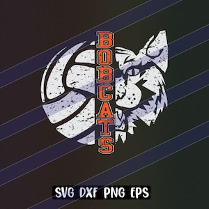 Bobcats Volleyball cutfile download svg dxf png eps School spirit, distressed, solid, grunge