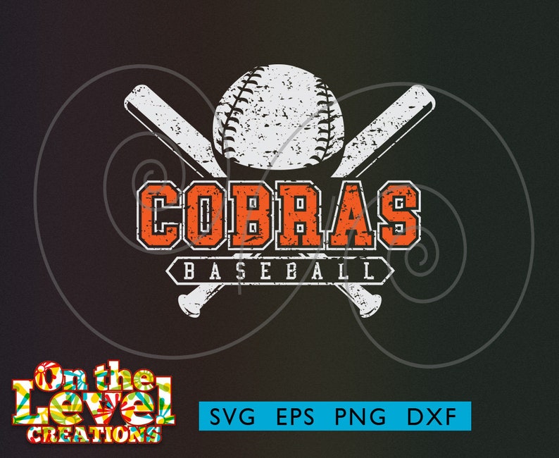 Cobras Baseball Cutfile Download Svg Dxf Png Eps Instant Etsy