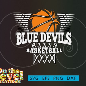 Descarga instantánea de Blue Devils Basketball Cricut cutfile PNG svg dxf eps vector file logo