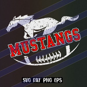 Mustangs horse Football svg dxf png eps cricut cutfile school cheer team Spirit logo