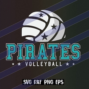 Pirates Volleyball cutfile download svg dxf png eps School spirit, distressed, solid, grunge