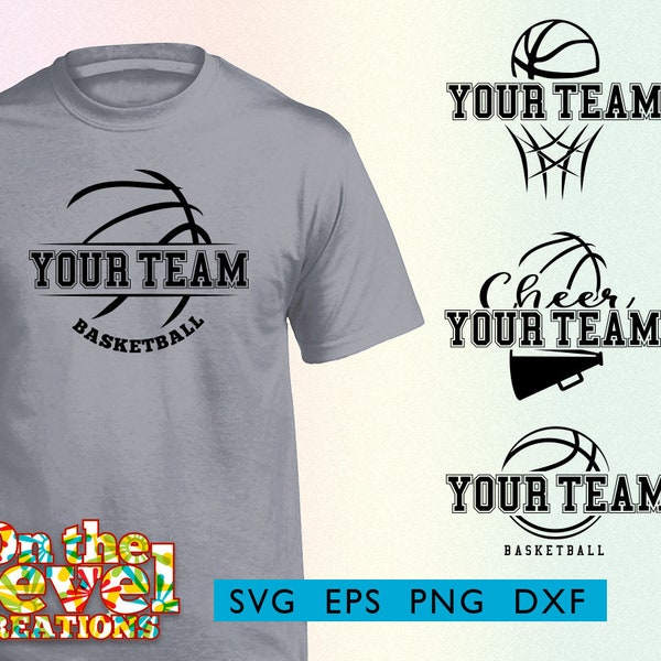 4x DIY Basketball logos cutfile download svg dxf png eps School spirit custom