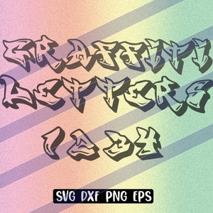 グラフィティ svg dxf png eps Cricut インスタントダウンロード アルファベット