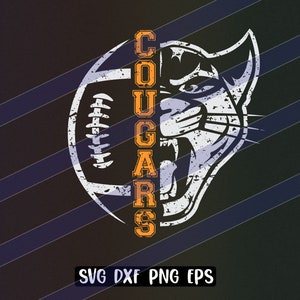 Cougars Football svg dxf png eps cricut cutfile school football cheer team Spirit logo