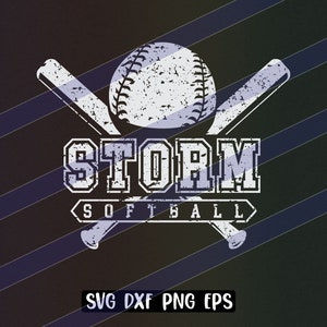 Storm Softball cutfile download svg dxf png eps instant download vector school spirit logo