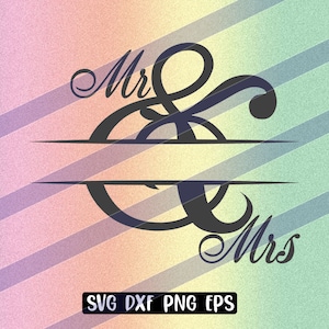 De heer en mevrouw Ampersand splitsen monogram svg png dxf eps-bestandsindelingen digitale download cutfile afdrukbare Cricut silhouet voor shirts sticker