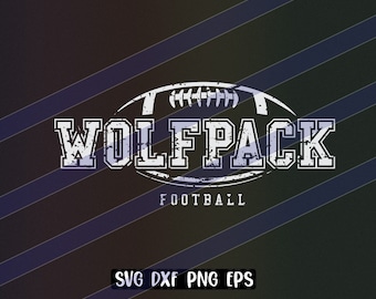 Wolfpack Football svg dxf png eps cricut cutfile school football cheer team Spirit logo