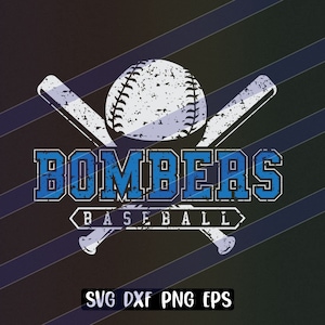 Bombers Baseball svg dxf png eps cricut cutfile school cheer team Spirit logo