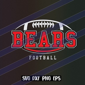 Beren voetbal svg dxf png eps cricut cutfile school voetbal cheer teamgeest noodlijdende logo