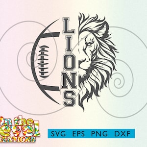 Lions Football Lion's head vertical svg dxf png eps cricut cutfile école football cheer équipe esprit logo