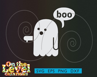 Boo Ghost svg png svg dxf eps file formats digital download cutfile Printable Cricut Silhouette for shirts sticker Halloween