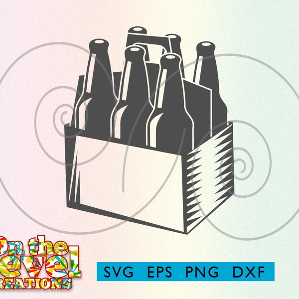 Beer 6 pack bottles svg dxf png eps cutfile  download vector file party bbq football
