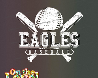 Eagles Baseball cutfile svg dxf png eps instant download vector school spirit distressed logo