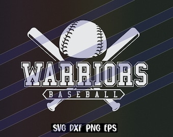 Warriors Baseball cutfile download svg dxf png eps instant download vector school spirit logo