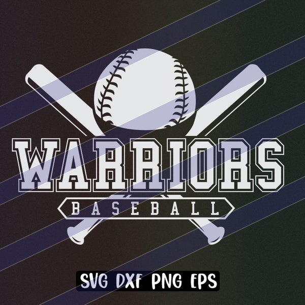 Warriors Baseball cutfile download svg dxf png eps instant download vector school spirit logo