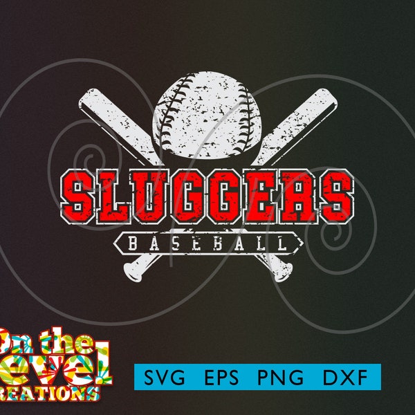 Sluggers Baseball cutfile download svg dxf png eps instant download vector school spirit logo