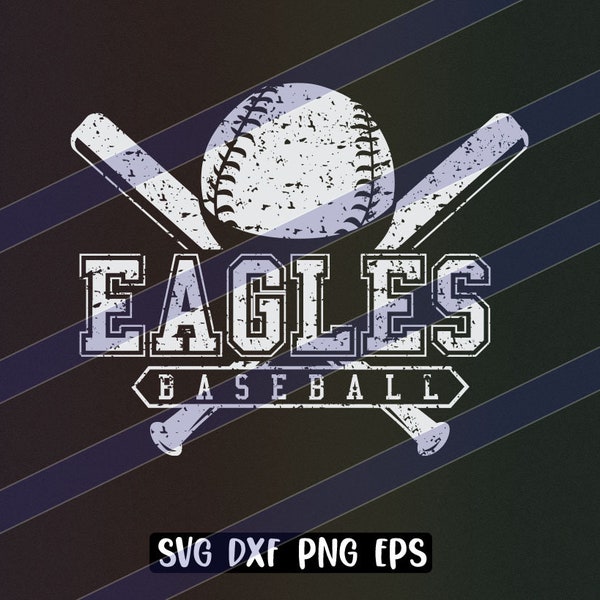 Eagles Baseball cutfile svg dxf png eps instant download vector school spirit distressed logo