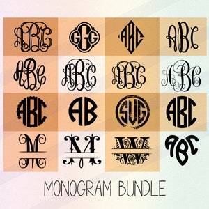 SVG Monogram BUNDLE dxf png eps cdr initial letters