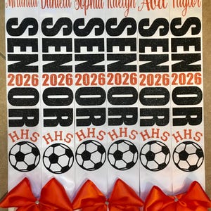 SENIOR SASH (white or black) personalized with year name icon