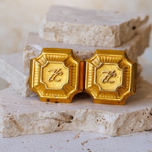 Vintage Karl Lagerfeld Square Shaped Clip-On Earrings