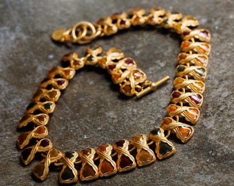 ANNE KLEIN Vintage 1990s Chunky Enamel Statement Necklace