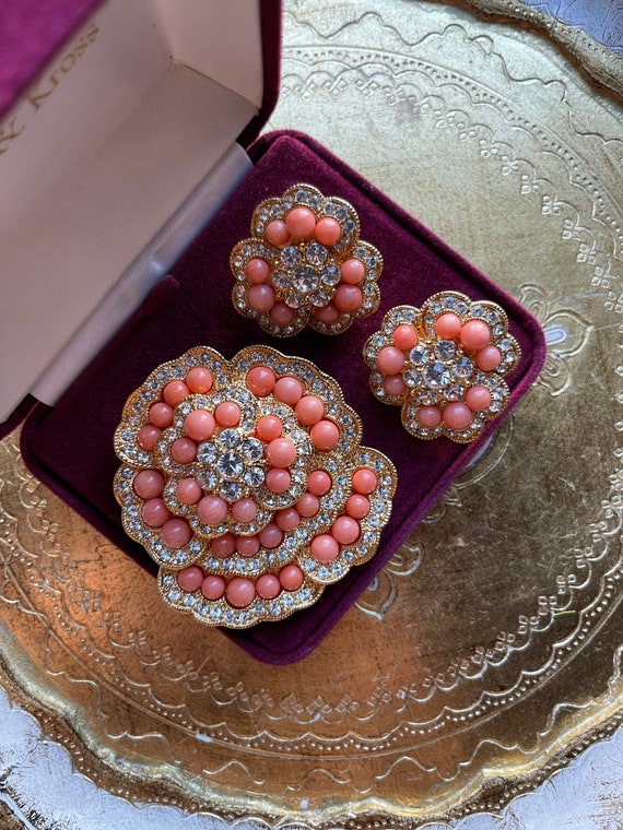 Vintage Camrose and Kross Jacqueline Kennedy Peachy F… Gem