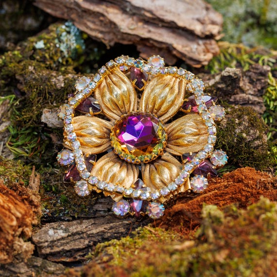 Vintage Hobe Signed Large Statement Brooch with W… - image 2