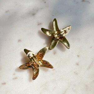 Amazing SAL Signed Starfish Shaped Massive Designer Clip On Earrings with Clear and Colorful Rhinestones image 7