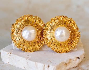 Vintage GIVENCHY Designer Signed 80's Gold Tone Angel Wing