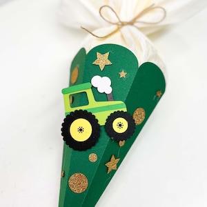 Mini Schultüte Traktor als Bastelset