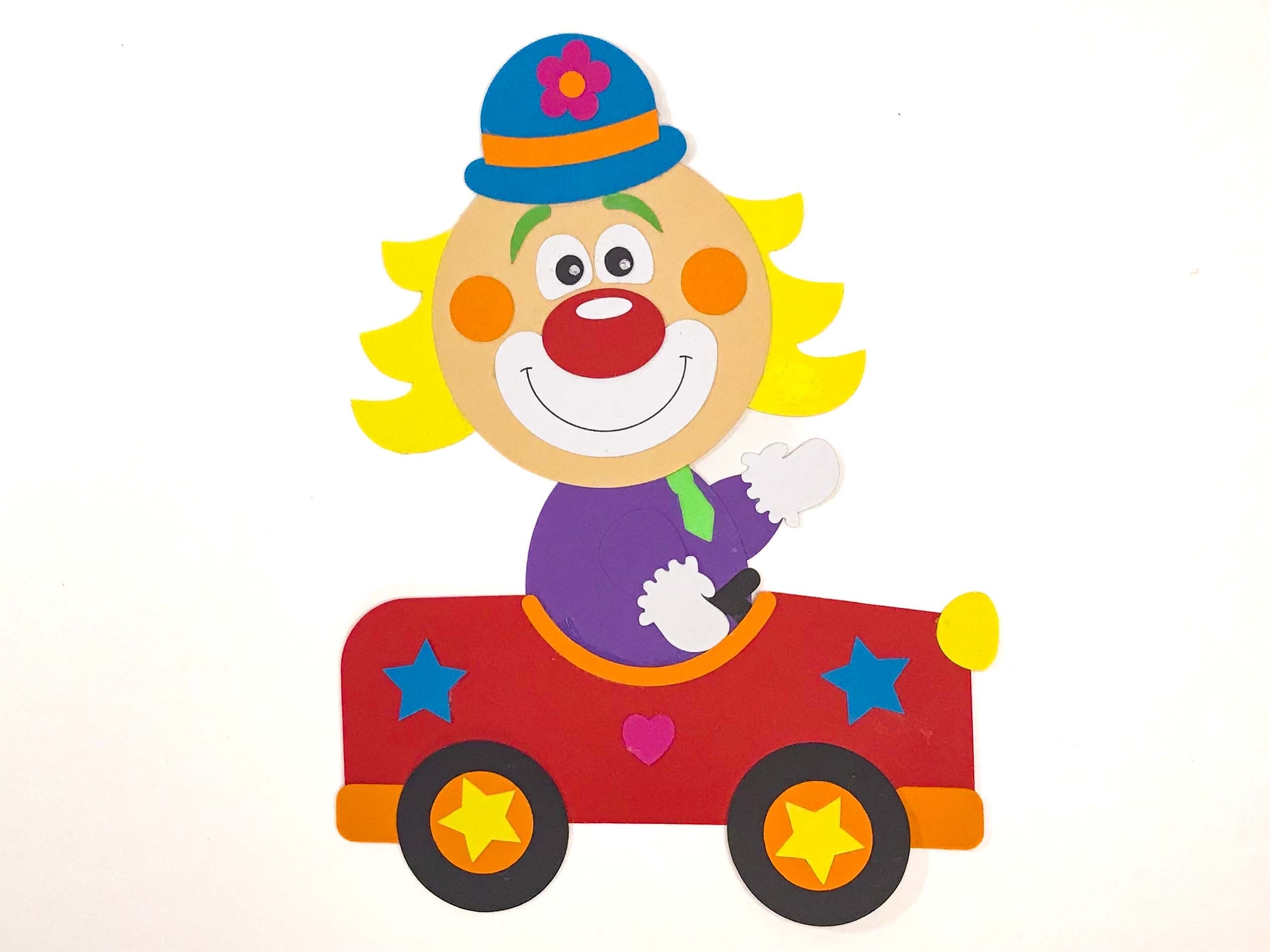 Lustiges Auto-Armaturenbrett-Dekor, gehäkeltes verträumtes Clown