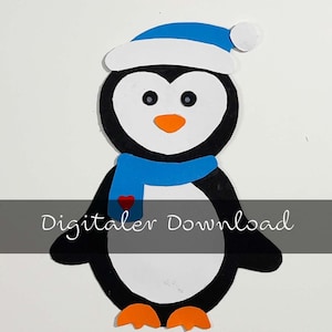 Bastelvorlage Pinguin als Download