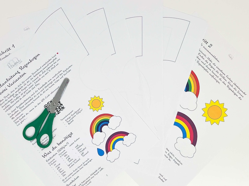 Rainbow Craft Template in Two Variations as a Digital Download - Etsy ...
