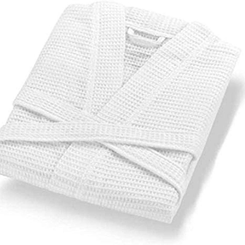 Waffle Weave Bathrobe Kimono Lightweight Dressing Gown Ladies Etsy UK