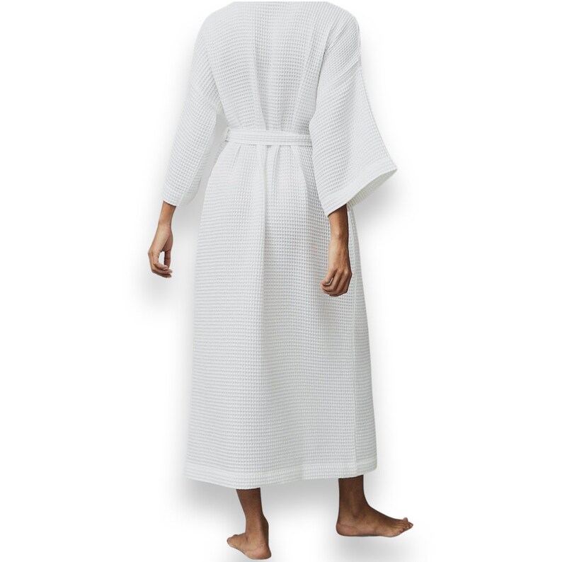 Waffle Weave Bathrobe Kimono Lightweight Dressing Gown Ladies Etsy UK