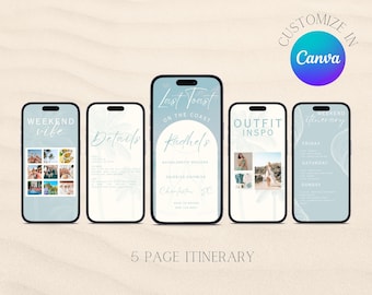 Last Toast on the Coast Bachelorette Invitation, Coastal Canva Digital Template, Beach Bachelorette, Bachelorette Weekend Itinerary