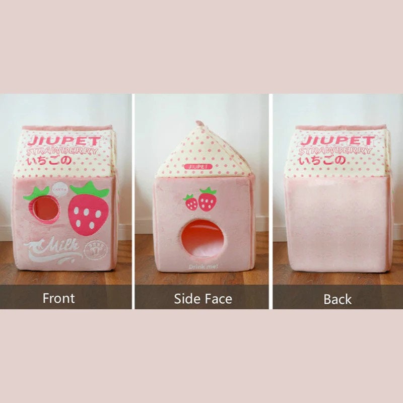 Strawberry Milk Carton Cat Bed – CatCo