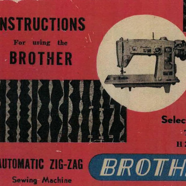 Vintage Brother Automatic ZigZag Sewing Machine Manual PDF, 1950s Brother Select-O-Matic HZ3-B1 Manual PDF