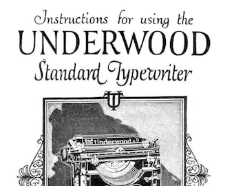 Underwood Typewriter Directions PDF Download, Underwood Typewriter Instructions Manual, Underwood Model 3, 4, 5 Manual PDFTypewriter Booklet