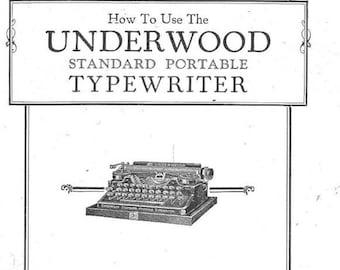 Manuel de machine à écrire portable standard Underwood PDF