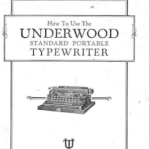 Underwood Standard Portable Typewriter Manual PDF
