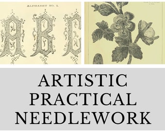 Artistic Practical Needlework Embroidery Patterns Illustrated PDF E-Book, Vintage Needlework Patterns