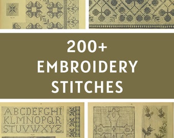 200 Embroidery Stitches Cross Stitch Embroidery Book PDF, Embroidery Patterns Download