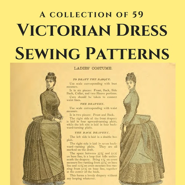 59 Victorian Dress SEWING PATTERNS PDF E-Book, Design Your Own Theatre Costumes, Pattern for Dressmakers, Victorian Era | Instant Download,