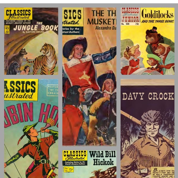 vintage Classics Illustrated Comic Book Collection PDF, Classics Illustrated Junior, 261 Classics Illustrated Comics, Télécharger instantanément