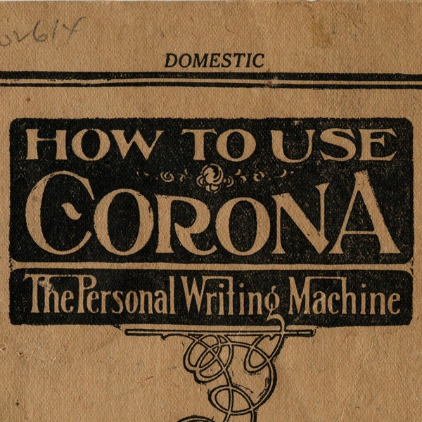 CORONA Personal Typewriter Manual PDF