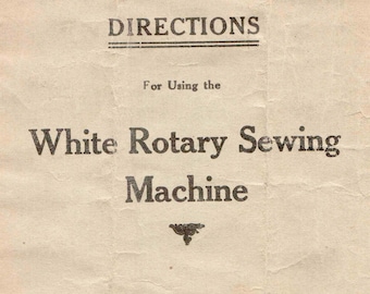 Weißer Drehfuß Nähmaschine Handbuch PDF, Sofort Download, Druckbare Vintage Anleitung PDF