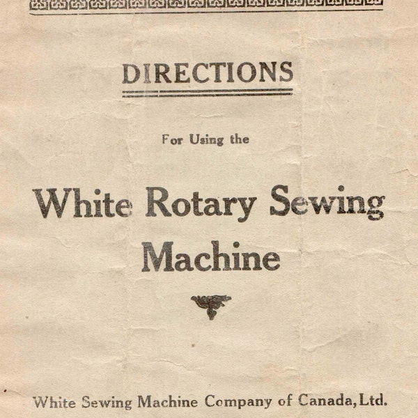 White Rotary Treadle Sewing Machine Manual PDF, Instant Download, Vintage Printable Manual PDF