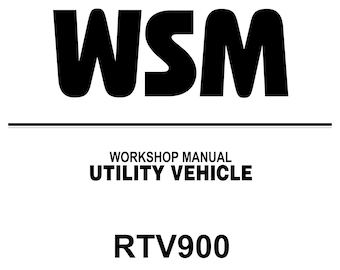 Kubota Rtv 900 Service Manual PDF, Kubota RTV Workshop