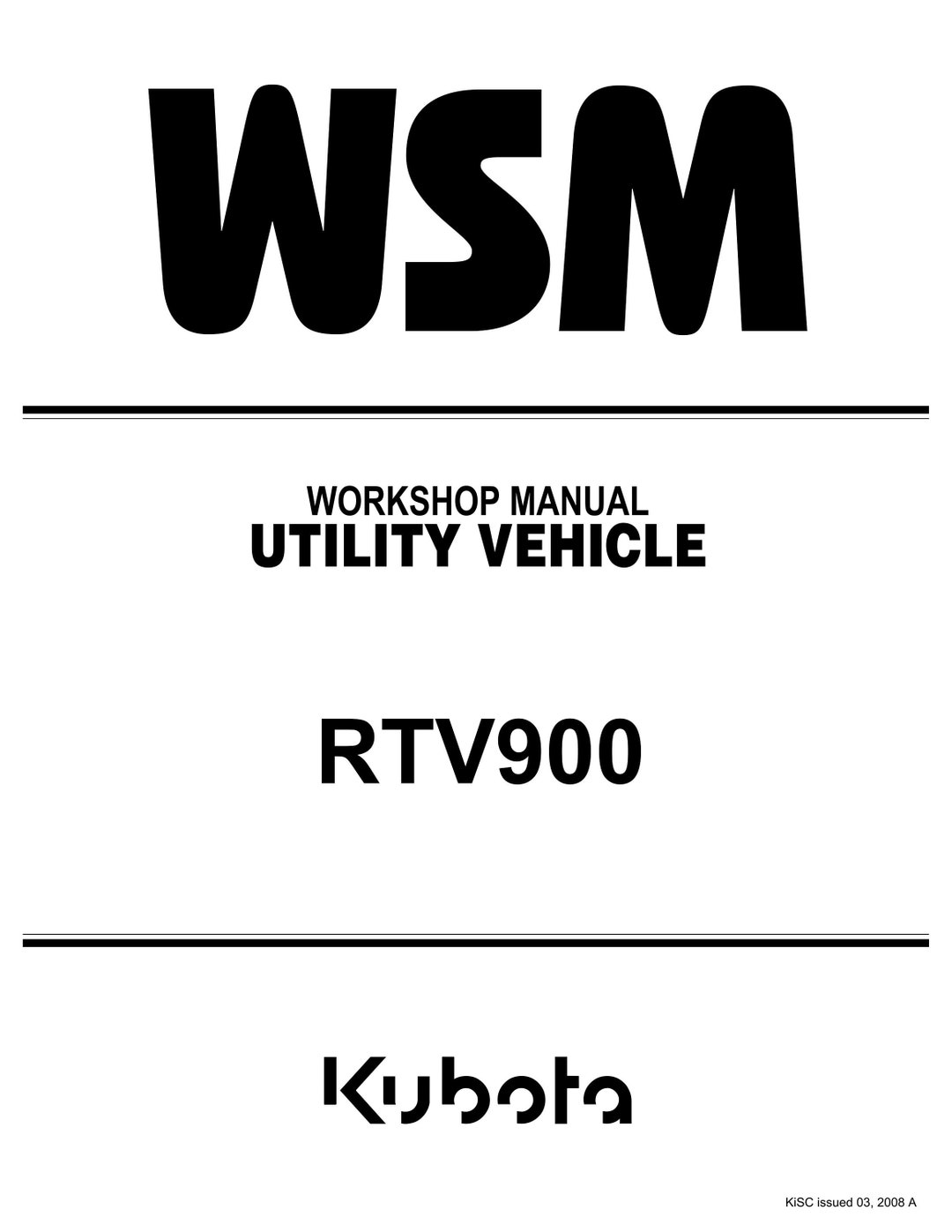Kubota Rtv 900 Service Manual PDF, Kubota RTV Manual, Kubota Service Manual Digital E